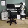 Vynxaria White Black Computer Desk with Keyboard Tray Vintage Dual-Tone Design Office Desk with Open Storage Shelves - 2 of 4