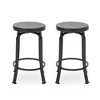 24.25"H Iron Frame Swivel Counter Stool with Faux Wood Seat for Kitchen or Home Bar (Set of 2) - 2 of 4