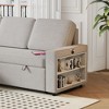 85.8" Pull Out Sleeper Sofa L-Shaped Couch Convertible Sofa Bed with Storage Chaise And Storage Racks,With USB Port And T-pyce Port - 4 of 4