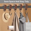 Unique Bargains Multi-Purpose Leather Metal Loop Coat S Hooks  for Wardrobe Clothes Rail Kitchen Bathroom 5Pcs - 4 of 4