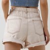 Women's Wide Leg Denim Shorts - Half Elastic Waist Casual Summer Shorts Cherie Code - 4 of 4