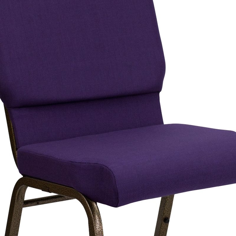 Flash Furniture HERCULES™ Series Auditorium Chair - Stacking Padded Chair - 19inch Wide Seat - Royal Purple Fabric/Gold Vein Frame, 6 of 12