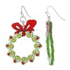 Dr Seuss Grinch Christmas Wreath Dangle Earrings - 4 of 4