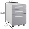 Under Desk Filing Cabinet On Wheels 3 Drawer Lockable File Cabinets Office Storage Cabinets Metal Filing Cabinet-The Pop Home - 4 of 4