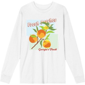 Natural World Fresh Peaches Georgia's Finest Adult Long Sleeve Tee - 1 of 2
