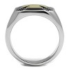 Slickblue Two-Tone Gold Stainless Steel Men's Ring with Black Epoxy Center, Size 8-13 - 3 of 4