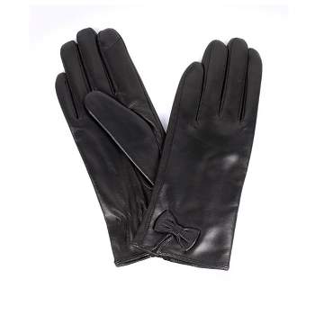 Karla Hanson Women's Deluxe Leather Touch Screen Gloves With Buttons ...