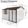 NicBex 10 X 8FT Metal Outdoor Storage Shed with Lockable Doors and Air Vents for Backyard,Garden,Patio - 3 of 4
