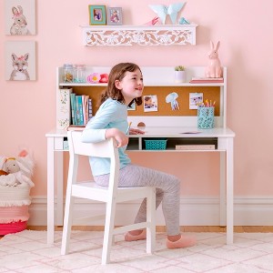 Martha Stewart Kids' Desk with Hutch and Chair Set: Kids Desk and Chair Set with Storage for Ages 5-12 | Wooden Study Desk with Chair - 1 of 4