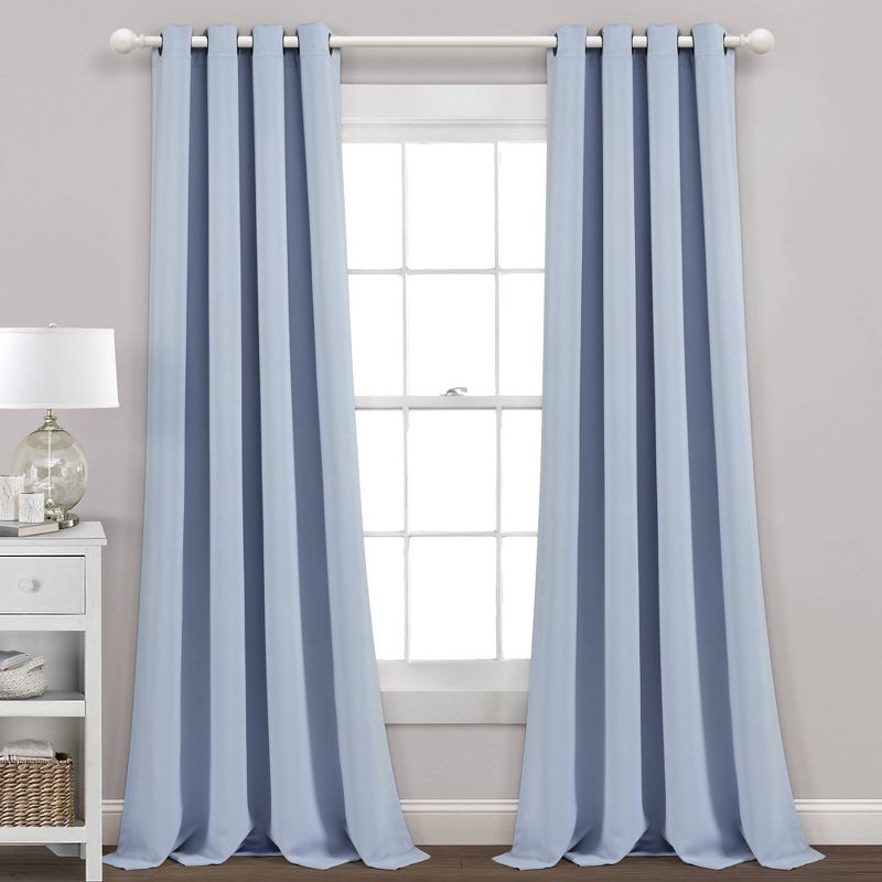 Set of 2 Insulated Grommet Top Blackout Curtain Panels - Lush Décor, 1 of 17