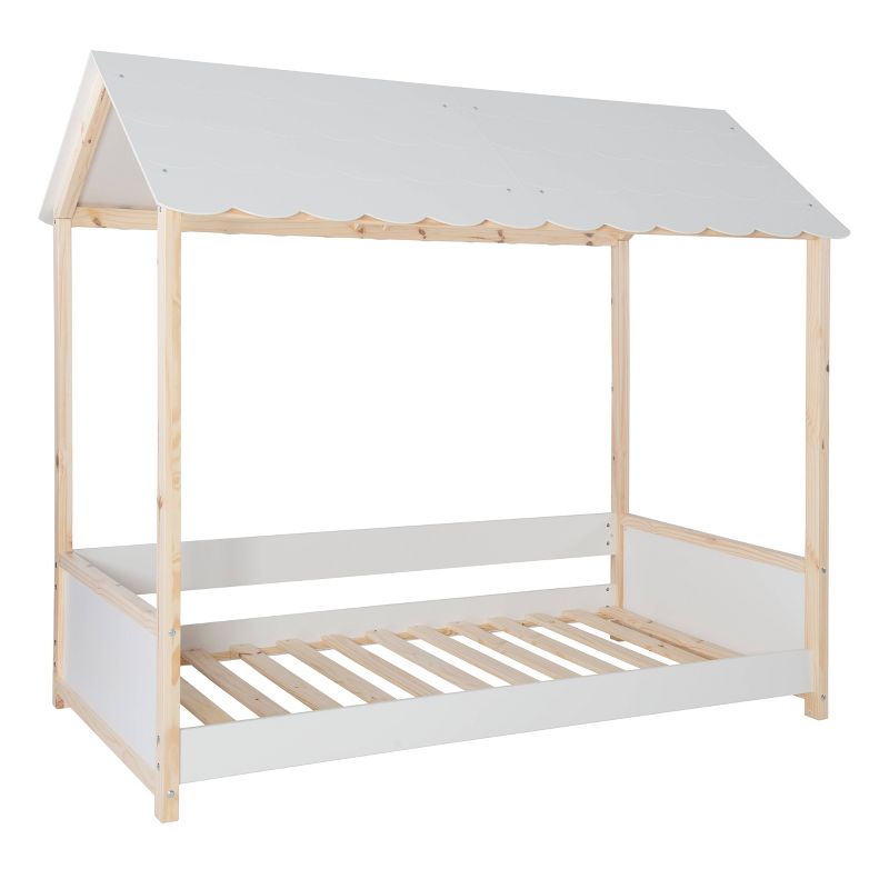 Melbourne Modern White and Natural Solid Wood Finish Kids&#39; Playhouse Bed - Powell, 6 of 16