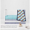 Bacati - Aztec Print Liam Aqua Orange Navy 3 pc Crib Bedding Set - 3 of 4