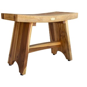 EcoDecors® Serenity® 24" Teak Wood Shower Bench in EarthyTeak Finish - 1 of 4
