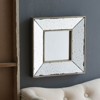 SEVOBAL Bathroom Vanity Mirrors Elegant Distressed Silver Square Accent Mirror Durable Construction for Living Room, Silver, 12"*1.5"*12" - 2 of 4