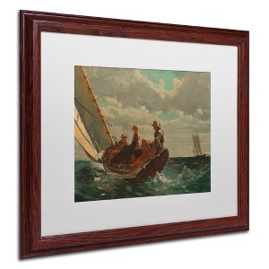 Trademark Fine Art -Winslow Homer 'Breezing Up (A Fair Wind)' Matted Framed Art - 1 of 4
