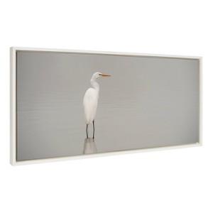 Sylvie Great White Egret Framed Canvas by Crystal Lynn Collins White - Kate & Laurel All Things Decor - 1 of 4