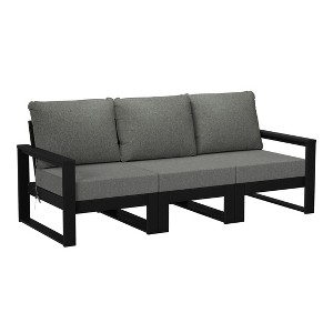 WestinTrends Montara Outdoor HDPE All-Weather Modern Deep Seating Patio Sofa with Waterproof Cushions - 1 of 4