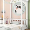 Sturdy Twin-Size Floor Bed featuring a House-Shaped Headboard and Roof, Constructed for Enduring Quality - 3 of 4