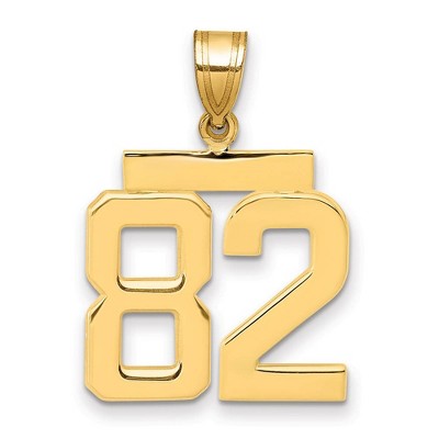Black Bow Jewelry 14k Yellow Gold, Athletic Collection Medium Polished Number 82 Pendant