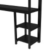 TopComfy Beds Queen Over Twin XL Metal Bunk Bed Loft Bed with Desk and Shelves Multi Functional Folds into Sofa for Bedroom, Black, 63"*68.7"*138.67" - 3 of 4