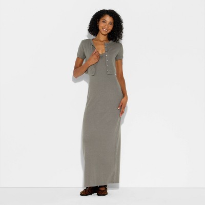 Women Ribbed Maxi Bodycon Dress and Cardigan Set – Wild Fable
