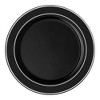 Smarty Had A Party 7.5" Black w/ Silver Plastic Appetizer/Salad Plates - 120 pcs - 2 of 4