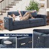 Dronkon 89" Modern Comfy Couch Sofa with Medium Firm Seat,Cover Removable,USB/Type-C Port for Living Room, Blue - 4 of 4