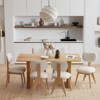 PexFix 67" x 33.5" Solid Wood Farmhouse Dining Table for 4-6 Modern Kitchen Table with Solid Wave Legs for Living Room Kitchen Home Office Natural - 3 of 4