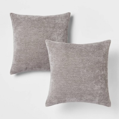 Oversized Chenille Square Throw Pillow Gray - Threshold