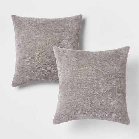 Gray Chenille Pillow Covers, Soft Textured Pillow Case, Grey Throw