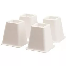 4 Pack Bed Risers, White High Quality Furniture Risers 5 to 6 inches - HomeItUsa