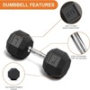 COZONY Rubber Coated Hex Dumbbell Set, Multiple Sizes 100~550LB, 35~50LBs Pairs for Strength Training - 2 of 4