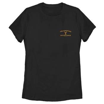 Women's Yellowstone Small Yellow Pocket Dutton Ranch Brand T-Shirt