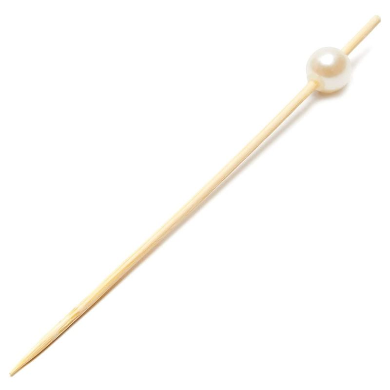 Okuna Outpost 150 Pack Bamboo Toothpicks with White Pearl, Cocktail Picks for Appetizer (4.7 In), 5 of 9