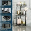 Aoibox 3-Tier Stainless Steel Corner Shower Caddy with Soap Holder & 4 Hooks, Large Capacity Bathroom Organizer for Shower Essentials, Black - 3 of 4