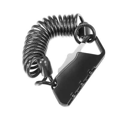 Unique Bargains Motorcycle Bicycle Portable Resettable 3 Digit Cable Combination Helmet Lock