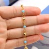 RMZ GOLD NYC 18K GOLD FILLED HIGH POLISH FINSH HIGH FINISH POLISH TURQUOISE BALL ANKLE BRACELET - 2 of 4