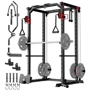 Garvee Power Cage for home gym, Power Rack with Cable Crossover System, 2000LBS Squat Rack with LAT Pull Down System for Strength Training - 1 of 4