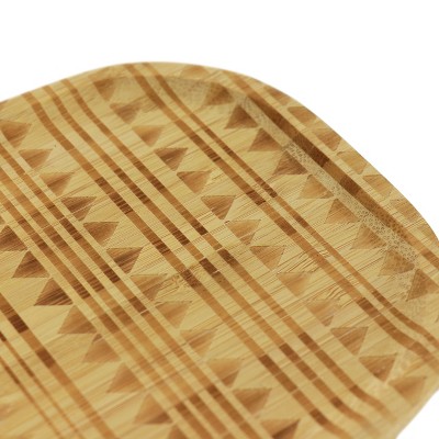 Sadler 22" Natural Wood Serving Tray with Etched Design