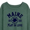 Women's - Instant Message - Maine 1820 Fall in Love Lightweight French Terry Wide Neck Long Sleeve Shirt - 2 of 4