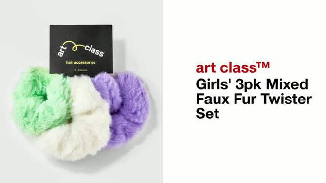 Girls&#39; 3pk Mixed Faux Fur Twister Set - art class&#8482;, 2 of 5, play video