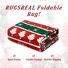 Christmas Area Rug, Washable Ultra-Thin Non-Slip Holiday Carpet with Reindeer & Snowflake Print for Living Room Bedroom Entryway, Red - 4 of 4