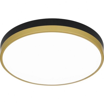 Matte Black and Gold Round LED Flush Mount Ceiling Light