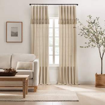 1pc Light Filtering Lucinda Knotted Fringe Window Curtain Panel - Mercantile