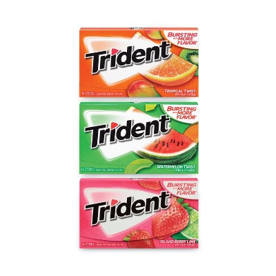 Trident Gum Sugar-Free Fruit Variety - Case of 20 - 14 pcs