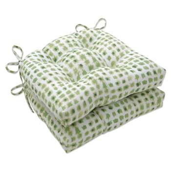 17"x17.5" Alauda 2pc Deluxe Tufted Indoor/Outdoor Seat Cushion Set Grasshopper - Pillow Perfect