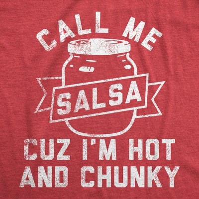 Мужские футболки Crazy Dog T-Shirts, Inc. Mens Funny T Shirts Call Me Salsa Cuz Im Hot and Chunky Sarcastic Graphic Novelty Tee for Men - Crazy Dog Men's T Shirt For Foodies Red XL — фото 2