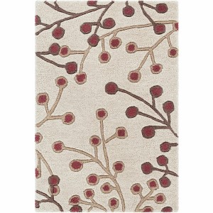 Hauteloom Elsu Beige&Burgandy Wool Rug - 1 of 4