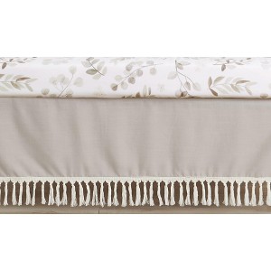 Sweet Jojo Designs Boy or Girl Gender Neutral Unisex Baby Crib Bed Skirt Botanical Leaf Linen Taupe - 1 of 3