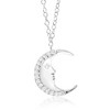 Haus of Brilliance Silver 1/10ct Diamond Crescent Man on the Moon Pendant Necklace - 4 of 4